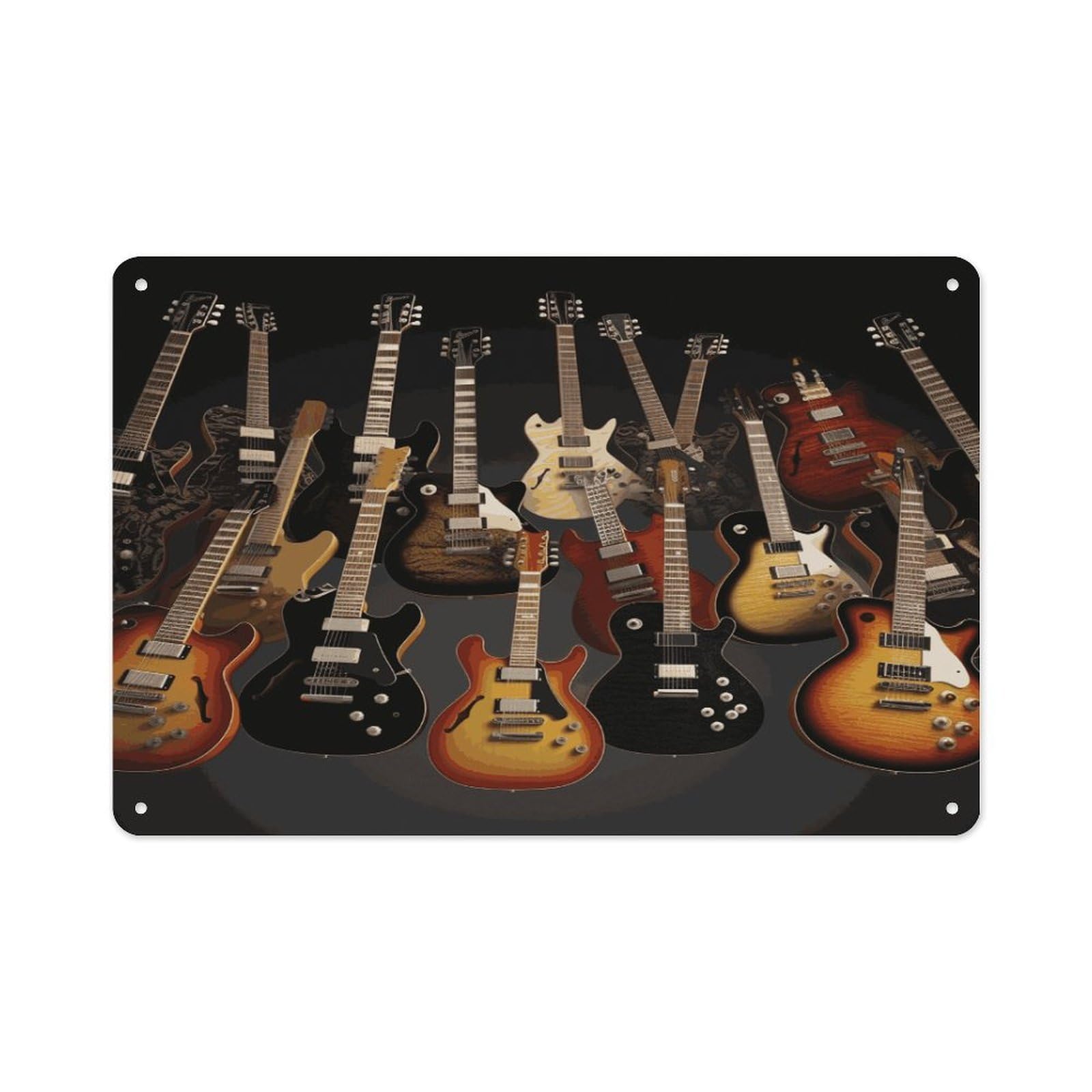 Btcowzrv Style Guitars Metal Sign 7.9 X 11.8 Inch, Aluminum Sign Wall Art Decor Easy To Install, Decorative Plaque For Home Bar Kitchen Pub Shop Garage