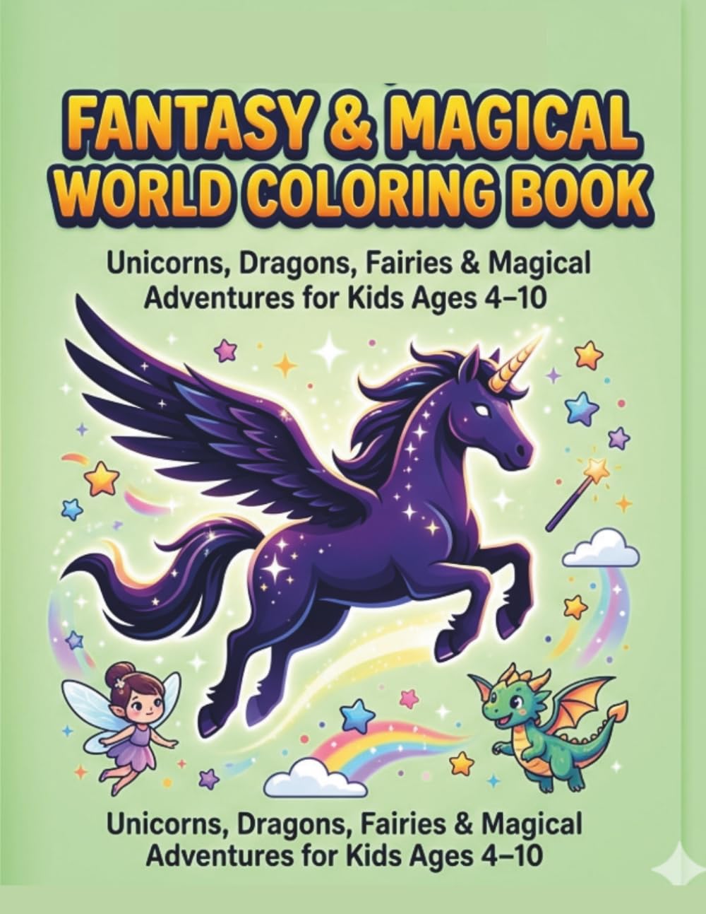 Fantasy & Magical World Coloring Book: Unicorns, Dragons, Fairies & Magical Adventures for Kids Ages 4–10