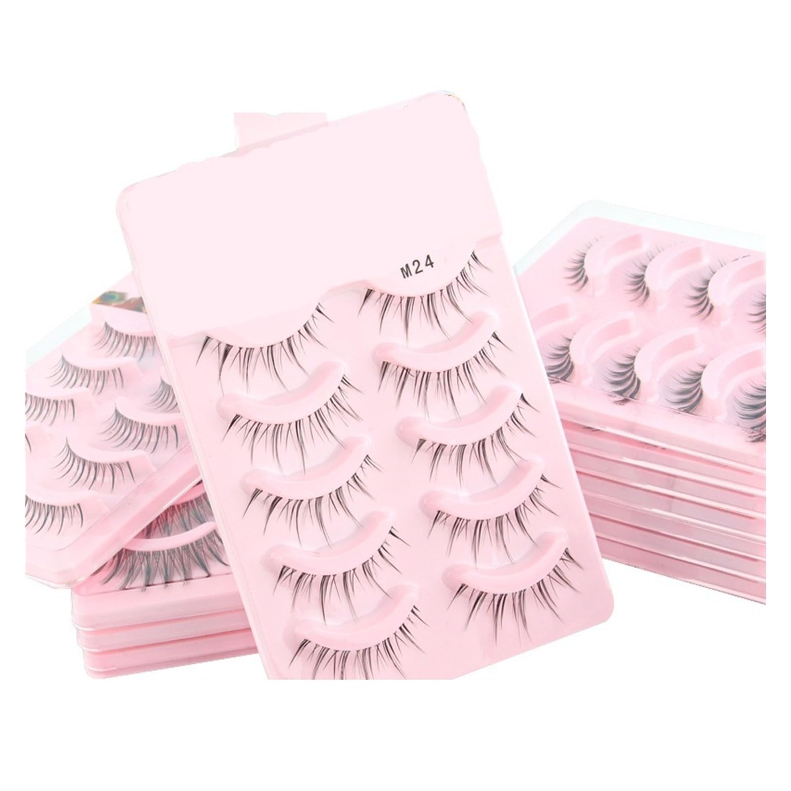 UAMOU 2-50 Boxen Manga Lashes Falsche Wimpern Puppe Koreanische Natürliche Anime Wimpern Stachelige Dicke Faux Nerz Wimpern Streifen Make-Up Cheerfully (Color : M24, Size : 20 boxes)