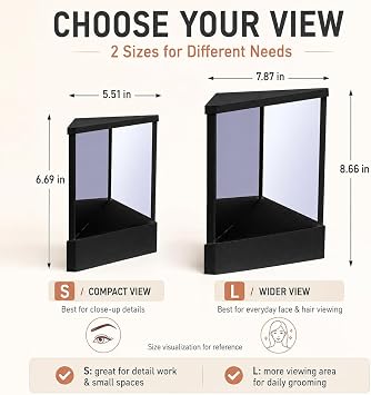 Non-Reversing Mirror, True Image Reflection, for Makeup Vanity Non-Magnifying Tabletop Beauty Mirror, Slim Design, Precision True Images Real Reflection