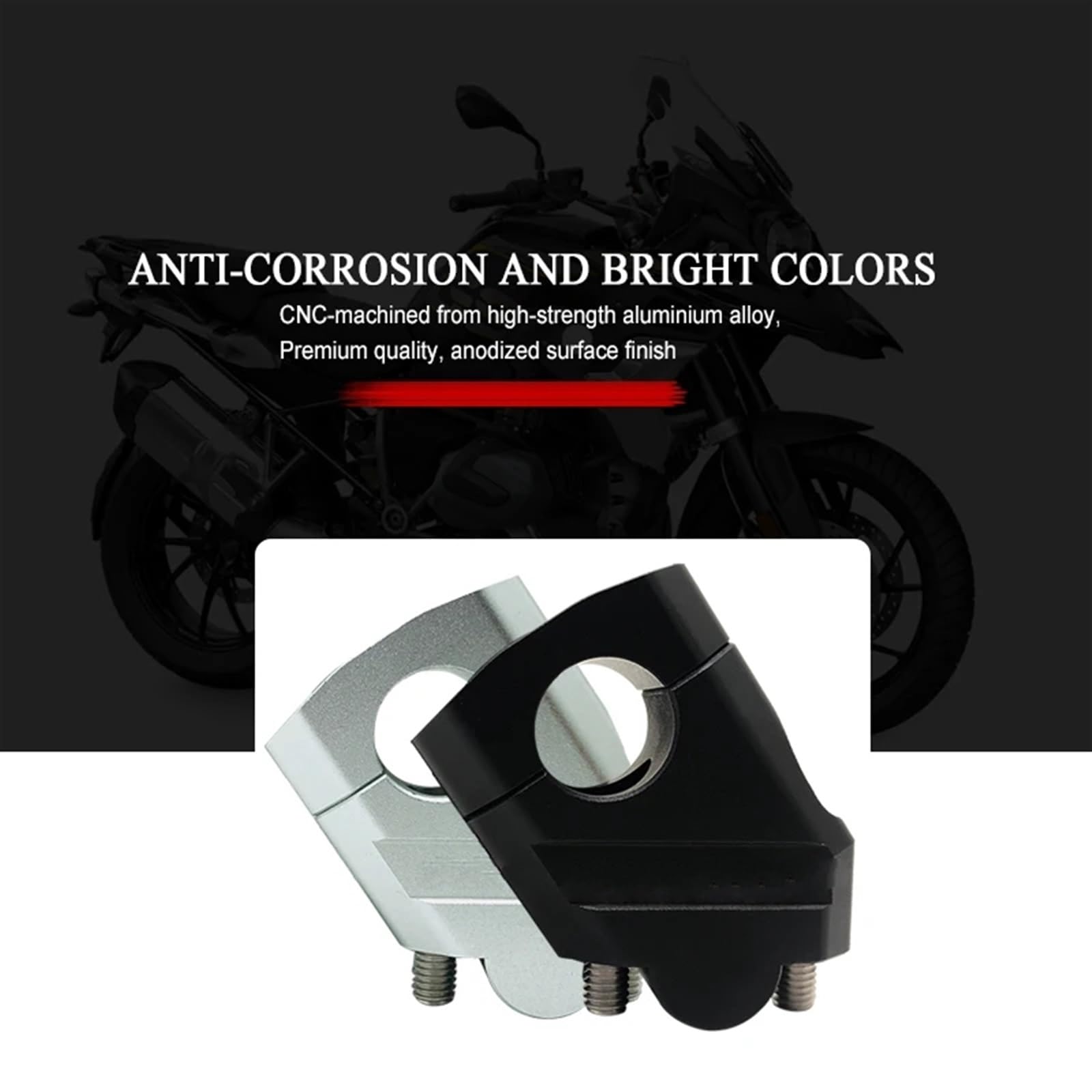 Rehausseur Guidon Moto Aluminium 22mm Silver pour NTV650 NTV 650 Deauville 700 Varadero 125