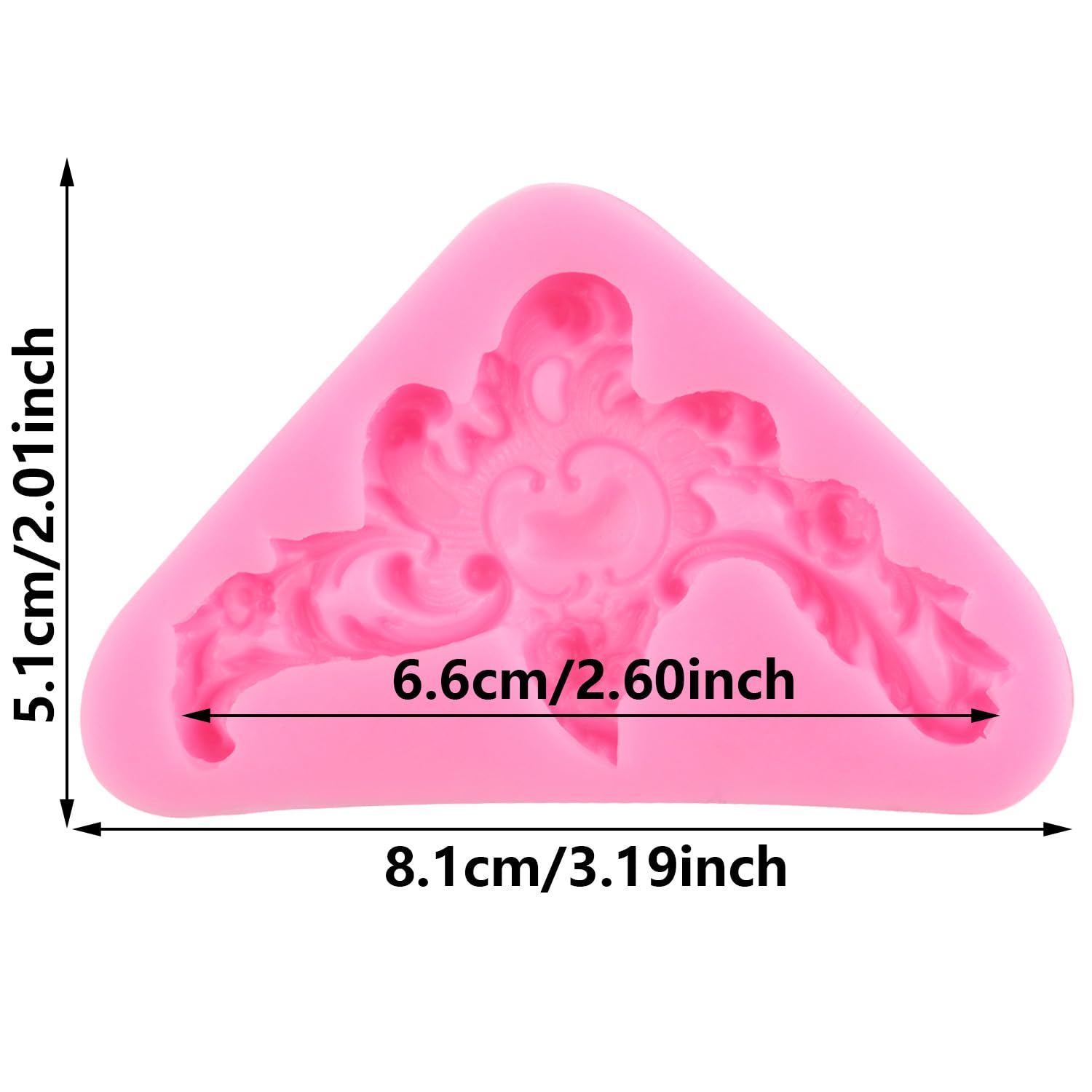 MINFEIDMS Stampo barocco per fondente e riccioli, in silicone, per decorare torte, cupcake, cioccolato, pasta di gomma, caramelle, argilla polimerica