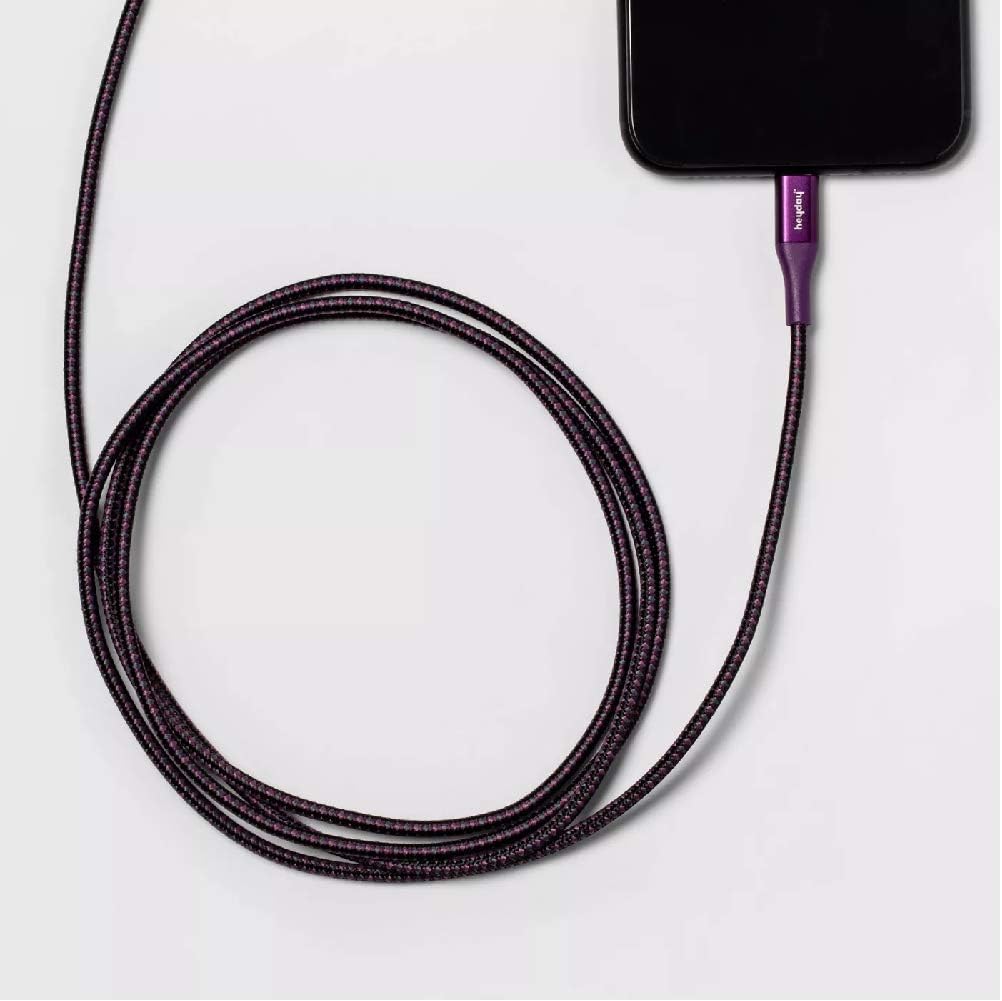 Heyday Lightning cable connected to a smartphone