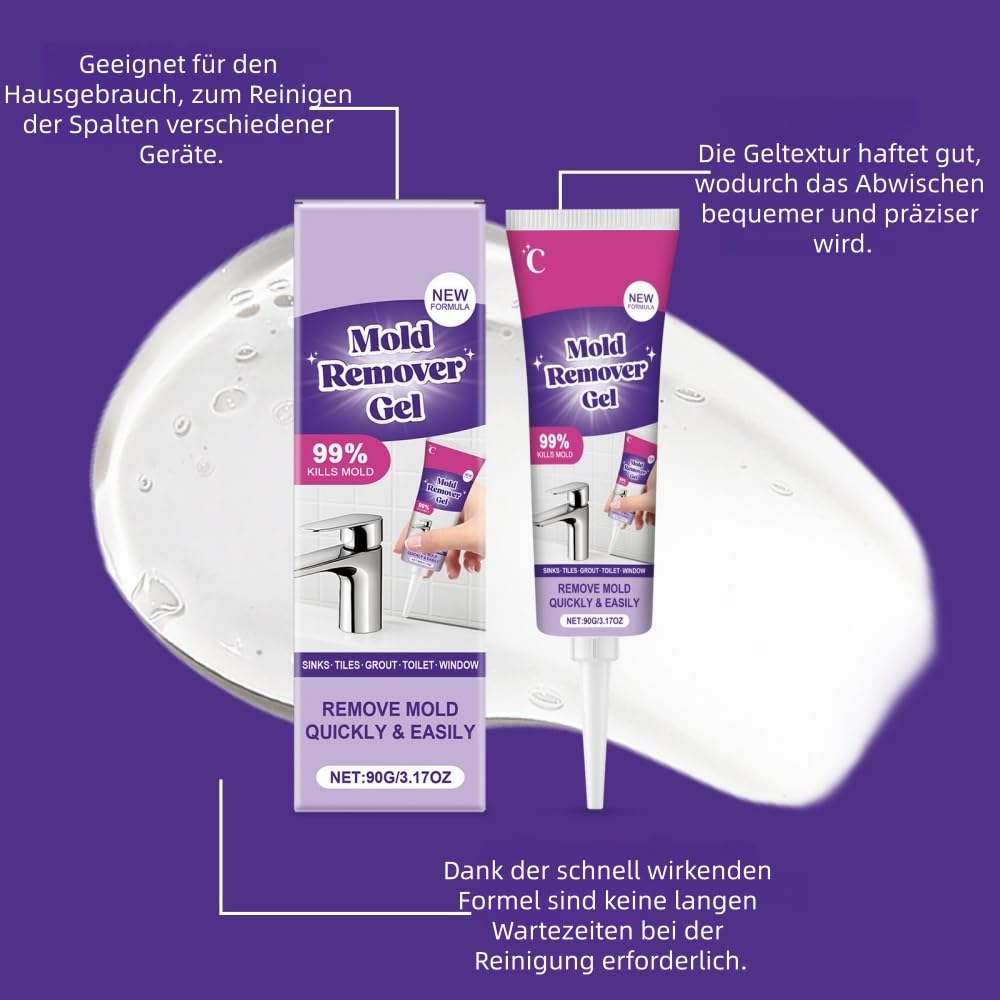 Nuroclean Leistungsstarkes Reinigungsgel - Für Waschmaschine, Bad, Küche - Schnelle Reinigung, Tiefenreinigung in Fugen, Schimmel & Flecken entfernen