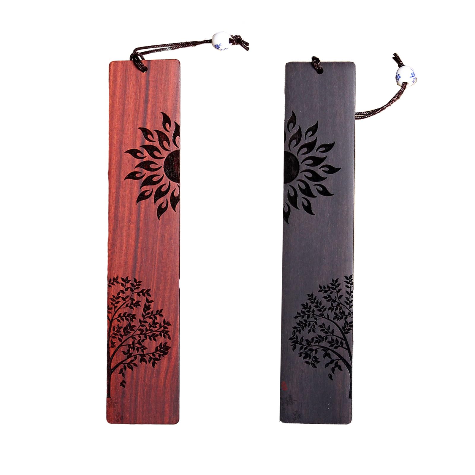 Marcapáginas de Madera,Sun Tree Marcapáginas de Talla de Madera Natural Hecha a Mano,Marcapaginas Personalizado,Marcapáginas Vintage para Estudiantes,Profesores,Lectores,Amantes de Los Libros