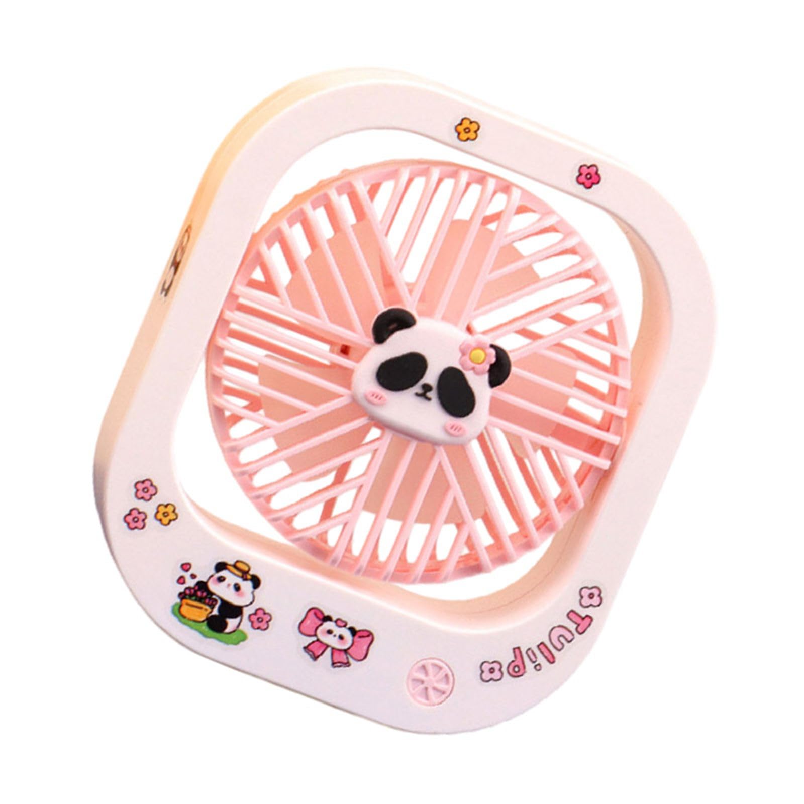 CAZSTYK Desktop Fan Square Shape Adorable Cartoon Styles Motor Ideal for Workstation Dorm Room Fan
