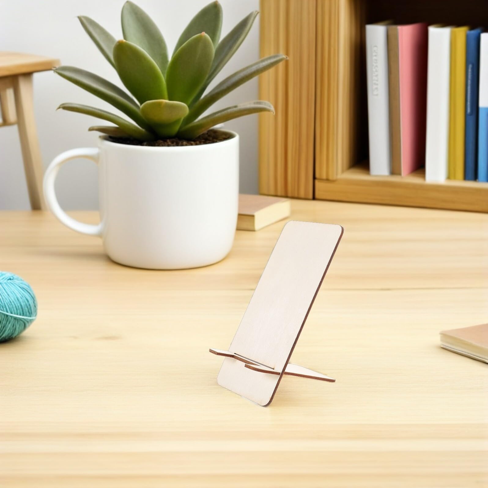 Supporto per Telefono in Legno Grezzo Portatile da Scrivania Mini Supporto per Cellulare e Tablet Set da 25 Pezzi per Ufficio e Casa Design Creativo e Naturale per Uso
