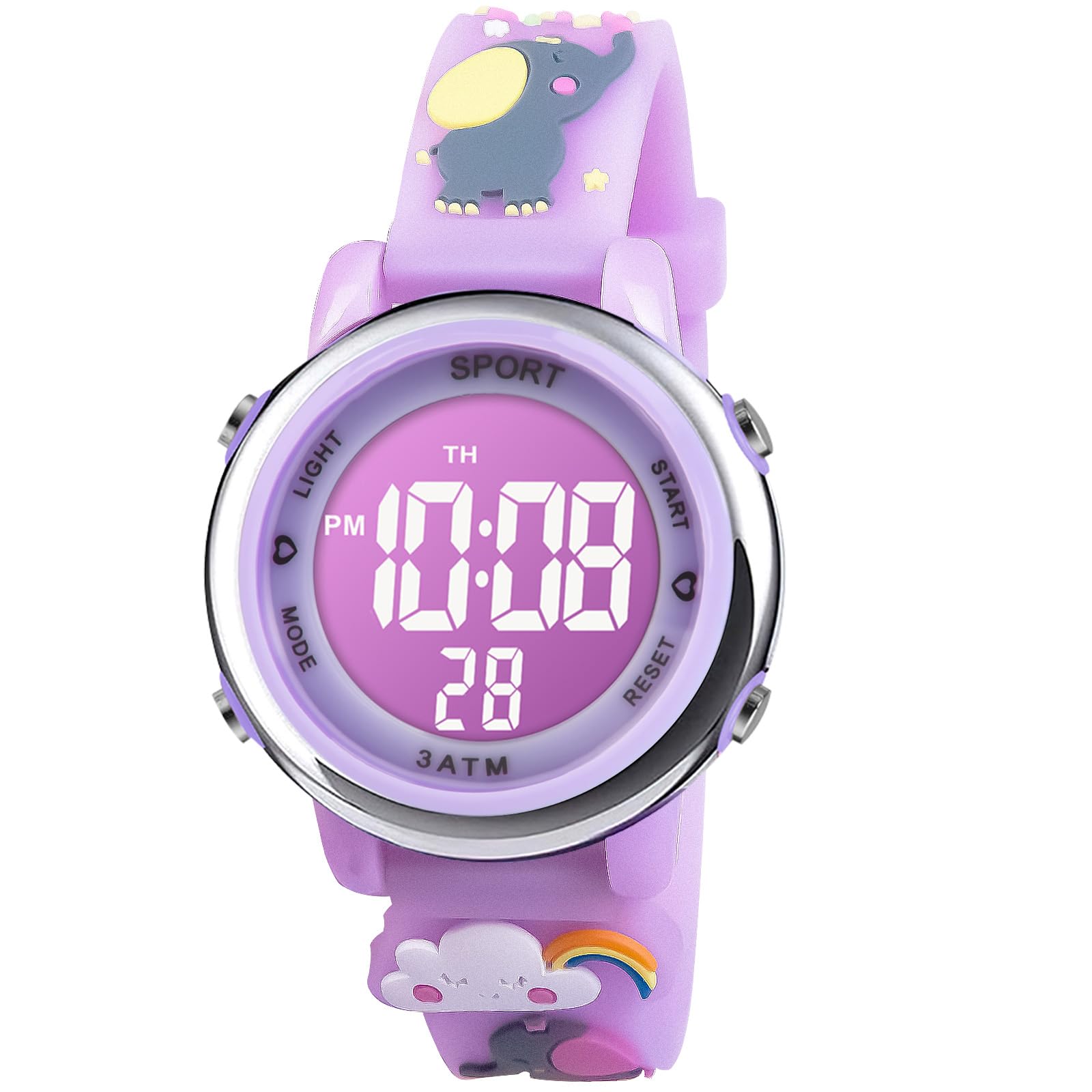 Vicloon Reloj Digital para Niños Niña, Luz Intermitente LED de 7 Colores Reloj de Pulsera Niña Multifunción, Reloj Unicornio Niña, Relojes Niñas Niños Digital para Niños de 3 a 12 años — view 10