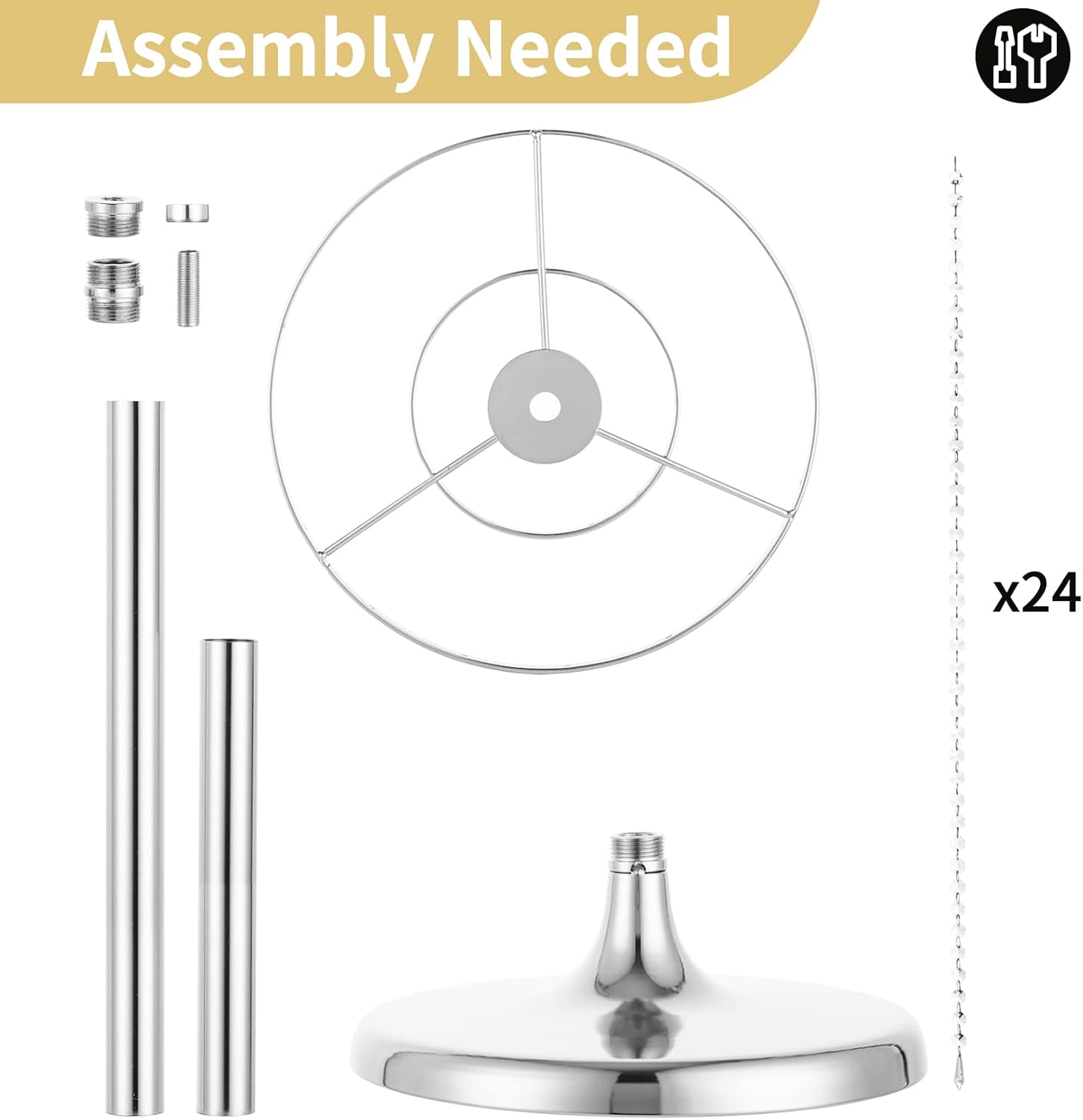 Nuptio 2 Pcs 23.6inch Tall Silver Crystal Wedding Centerpieces Flower Vases for Party Tables Decorations