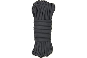 650lb Parachute Cord Black Heavy Duty Survival 150ft for Camp Projects