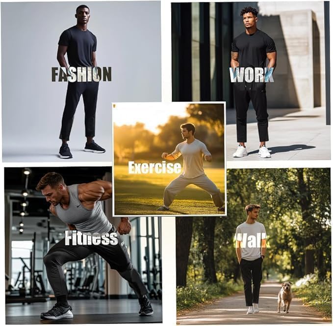 ZH 3 Pack Men's Sweatpants Open Bottom Joggers Lightweight Quick Dry Athletic Pants with Pockets for Workout & Lounge - Image 6