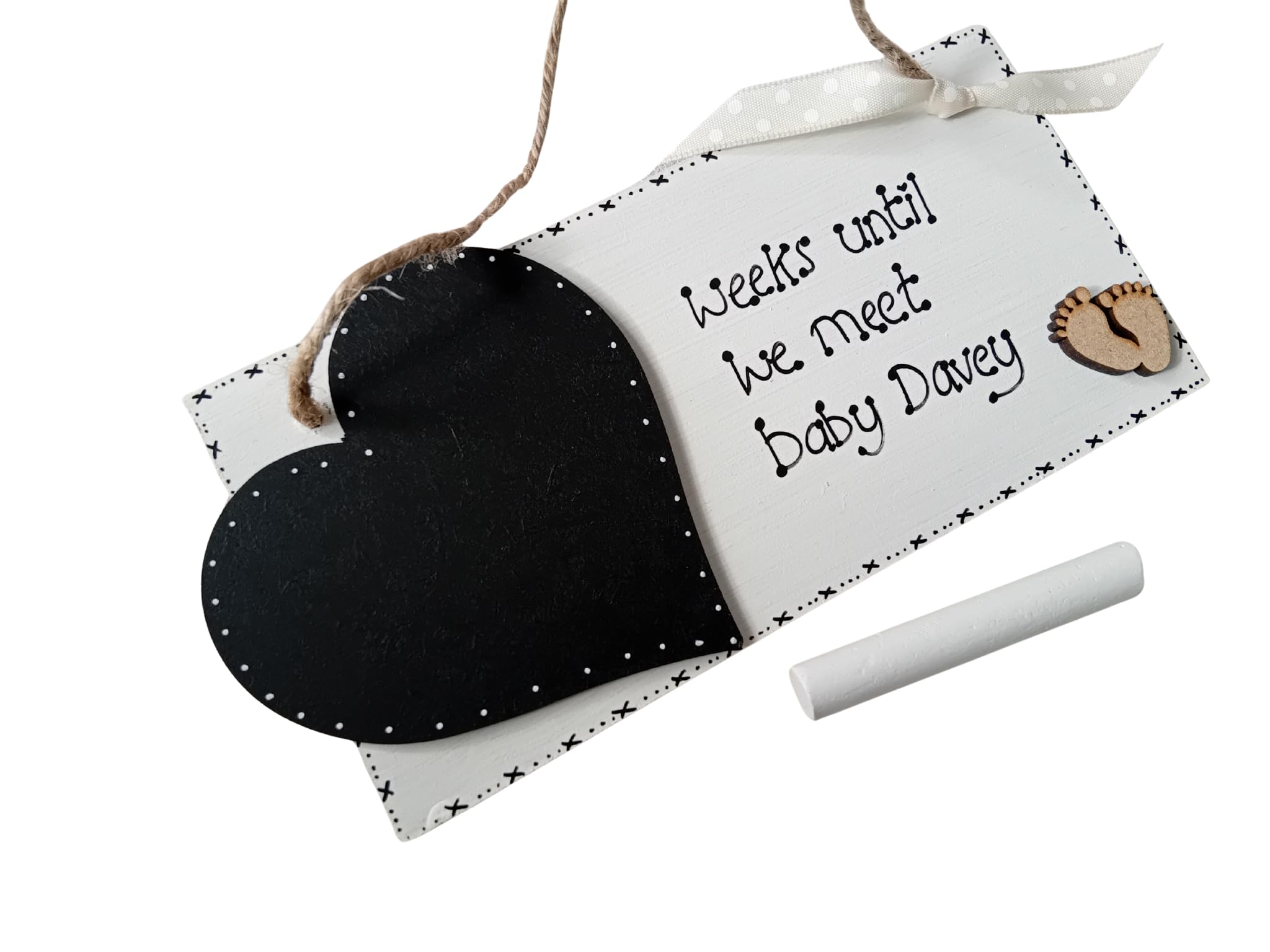 Personalised Countdown to baby sign new mum gift pregnancy countdown sign weeks baby feet