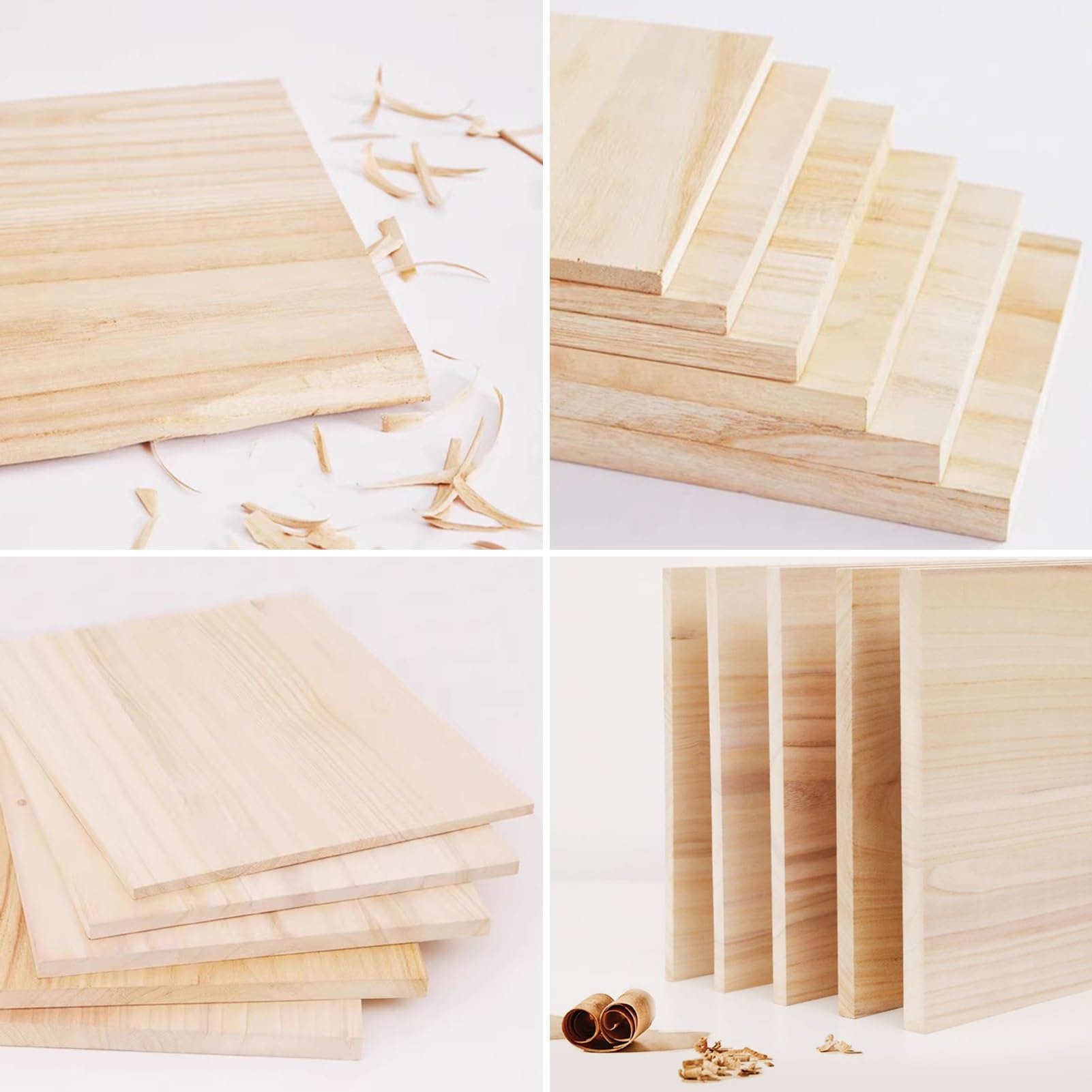 Tableros de madera maciza de paulownia sin terminar para manualidades, tallar, pintura, proyectos de bricolaje, modelos arquitectónicos, suministros de arte, carteles de madera en blanco