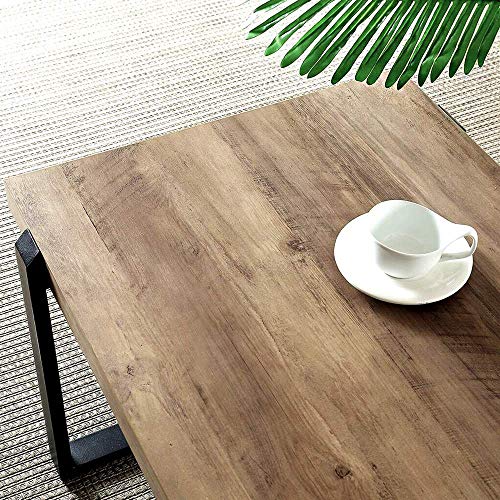 Foluban Rustic Coffee Table,Wood And Metal Industrial Cocktail Table For Living Room, 47 Inch Oak #TOP1