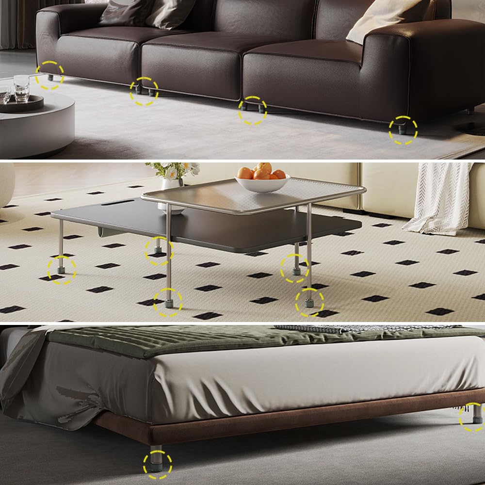4 Pezzi Metallo Piedini Regolabili per Mobili, Autoadesive Piedini Regolabili per Mobili, per Letto, Divano, Armadi (Oro, S)