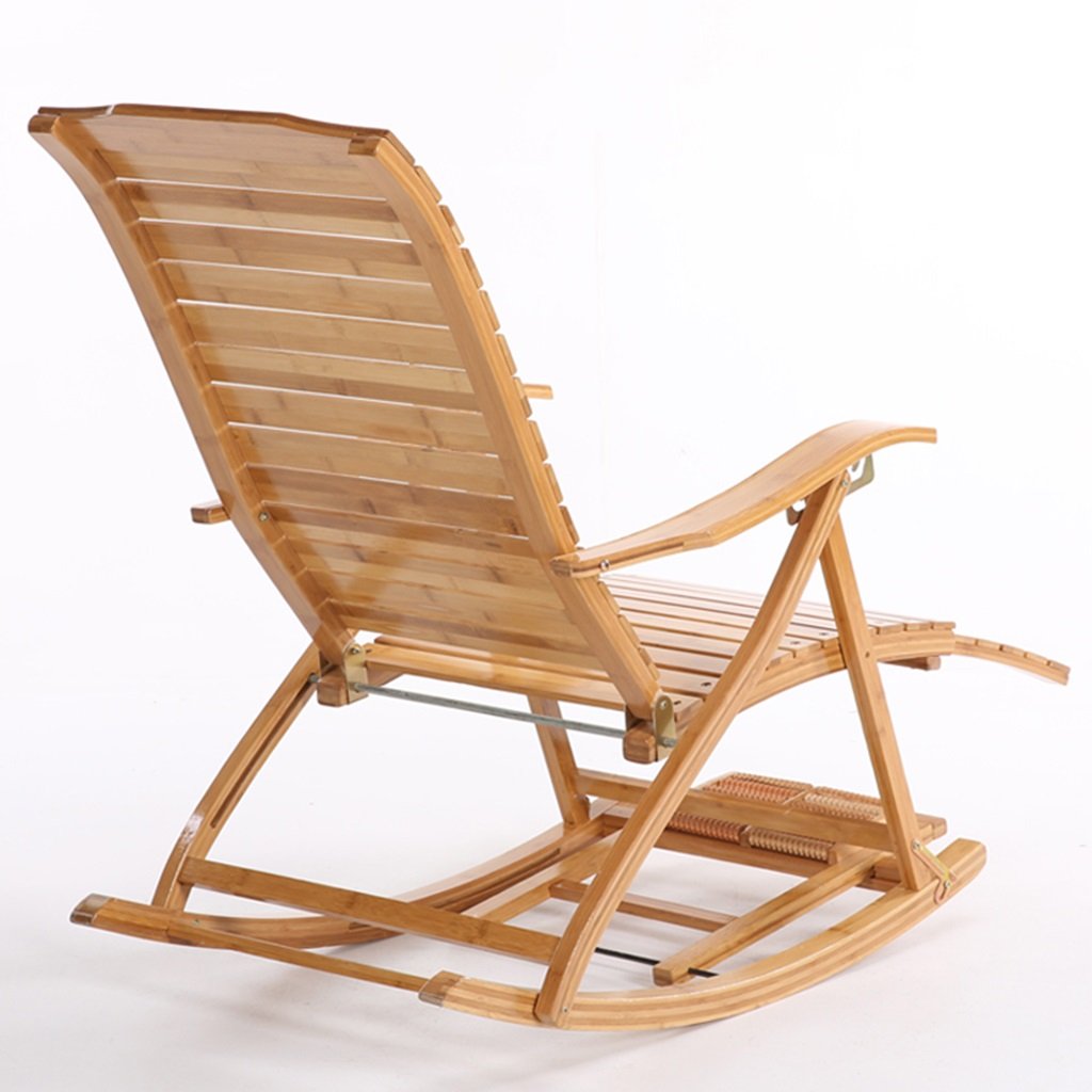 Amazon.co.jp: 竹製ロッキングチェア、大人用昼寝椅子、リクライニング