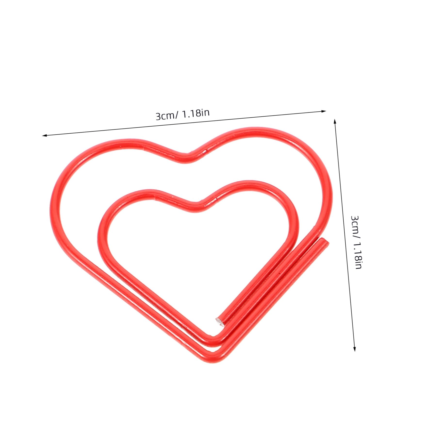 Lurrose 300 Stk Rote Herz Büroklammern Clips Umschlageinlagen Hochzeit Scrapbook-büroklammern Lesezeichen Kleine Büroklammern Mini-bindeklammern Mini-ordner Mittlere Heftklammern Fotoclip