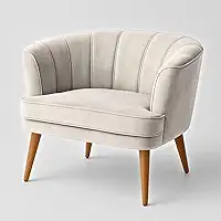 Poltrona Cadeira Decorativa para Sala de Espera Recepção Resistente Ergônomica MOBLAN decor (Bege)