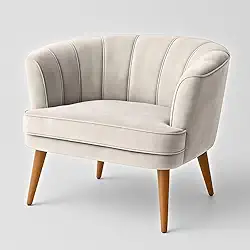 Poltrona Cadeira Decorativa para Sala de Espera Recepção Resistente Ergônomica MOBLAN decor (Bege)