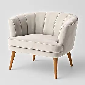 Poltrona Cadeira Decorativa para Sala de Espera Recepção Resistente Ergônomica MOBLAN decor (Bege)