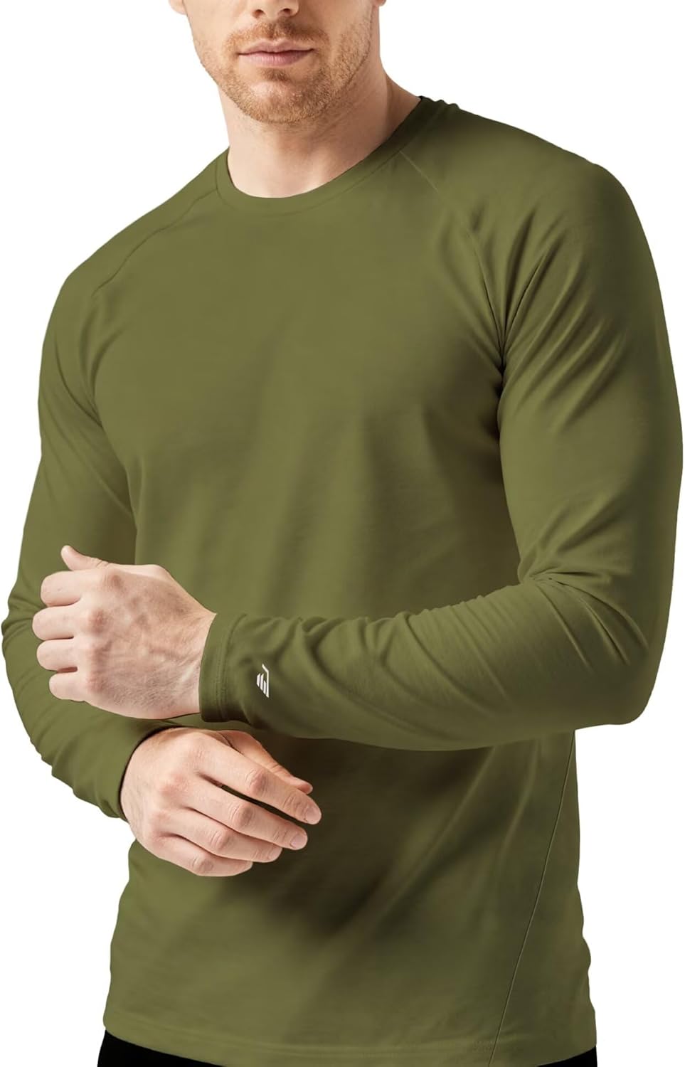 Long Sleeve Athletic Shirt Men Slim Fit Outdoor Running Thermal Crewneck Tops Base Layer T-Shirt Moisture Wicking - Image 2