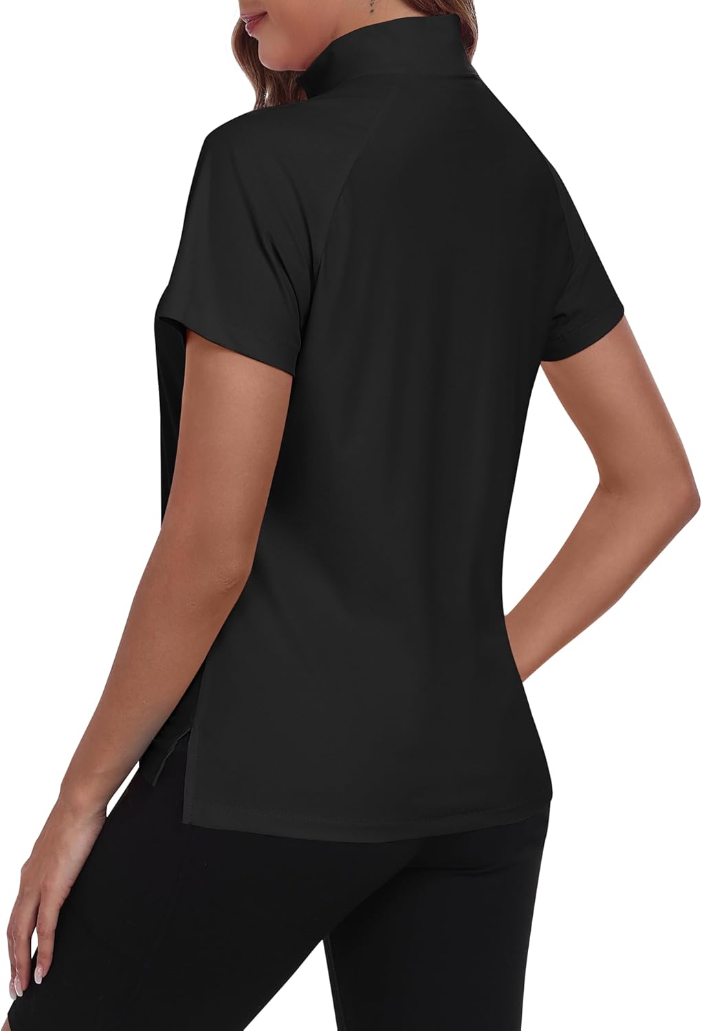 Rash Guard Donna Manica Corta UPF50+ - Top Protezione Solare, Asciugatura Rapida, Con Zip - Foto 4