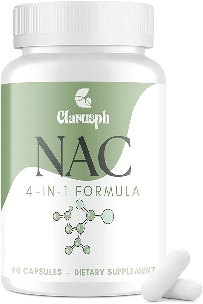 Clarusph High Dose NAC Supplement 1200mg | N-Acetyl Cysteine Amino Acid Supplement for Respiratory | Antioxidants Supplements for Overall Well-Being | 90 Capsules