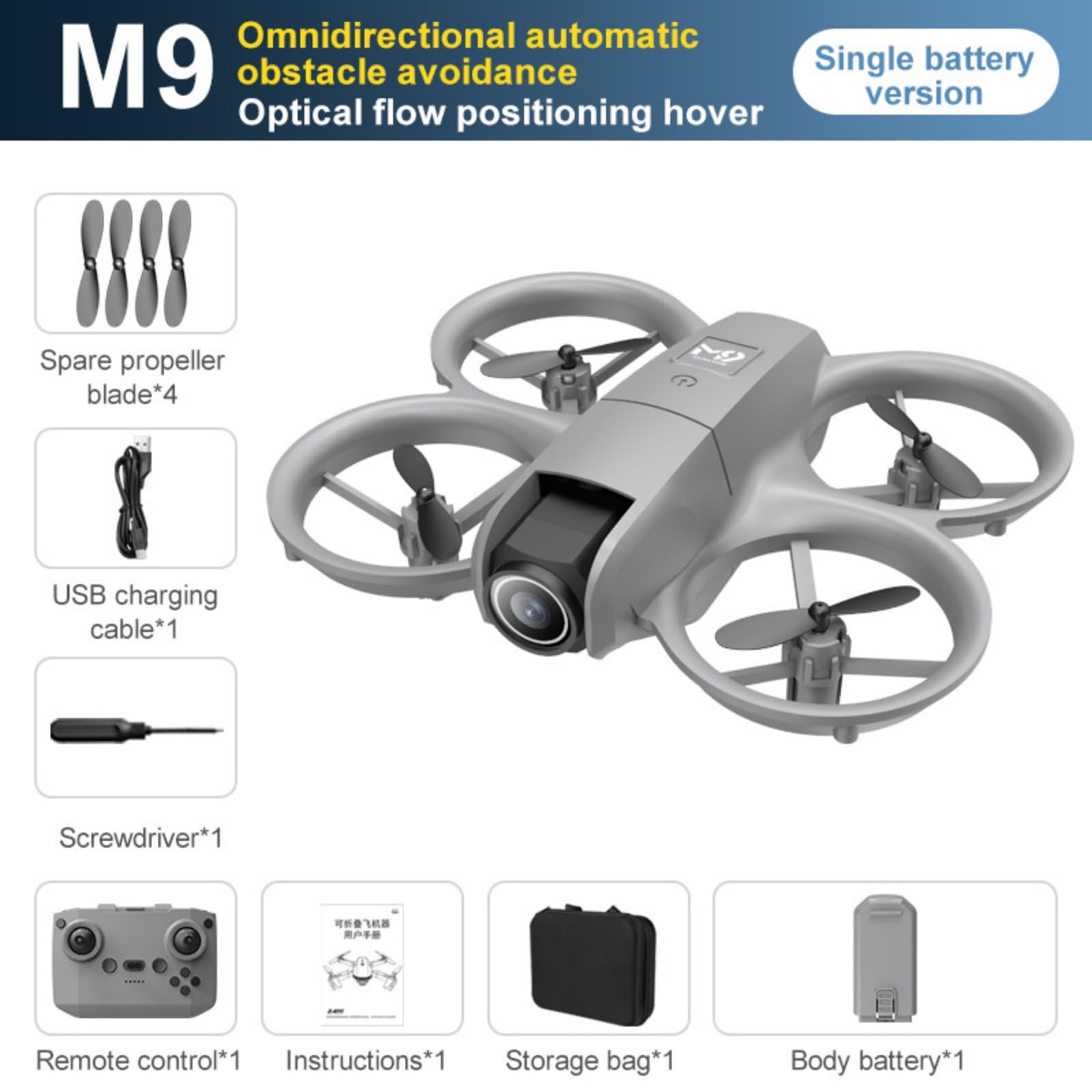 RC Drone Telecomando, Aeromobile Quadricottero a Doppia Fotocamera