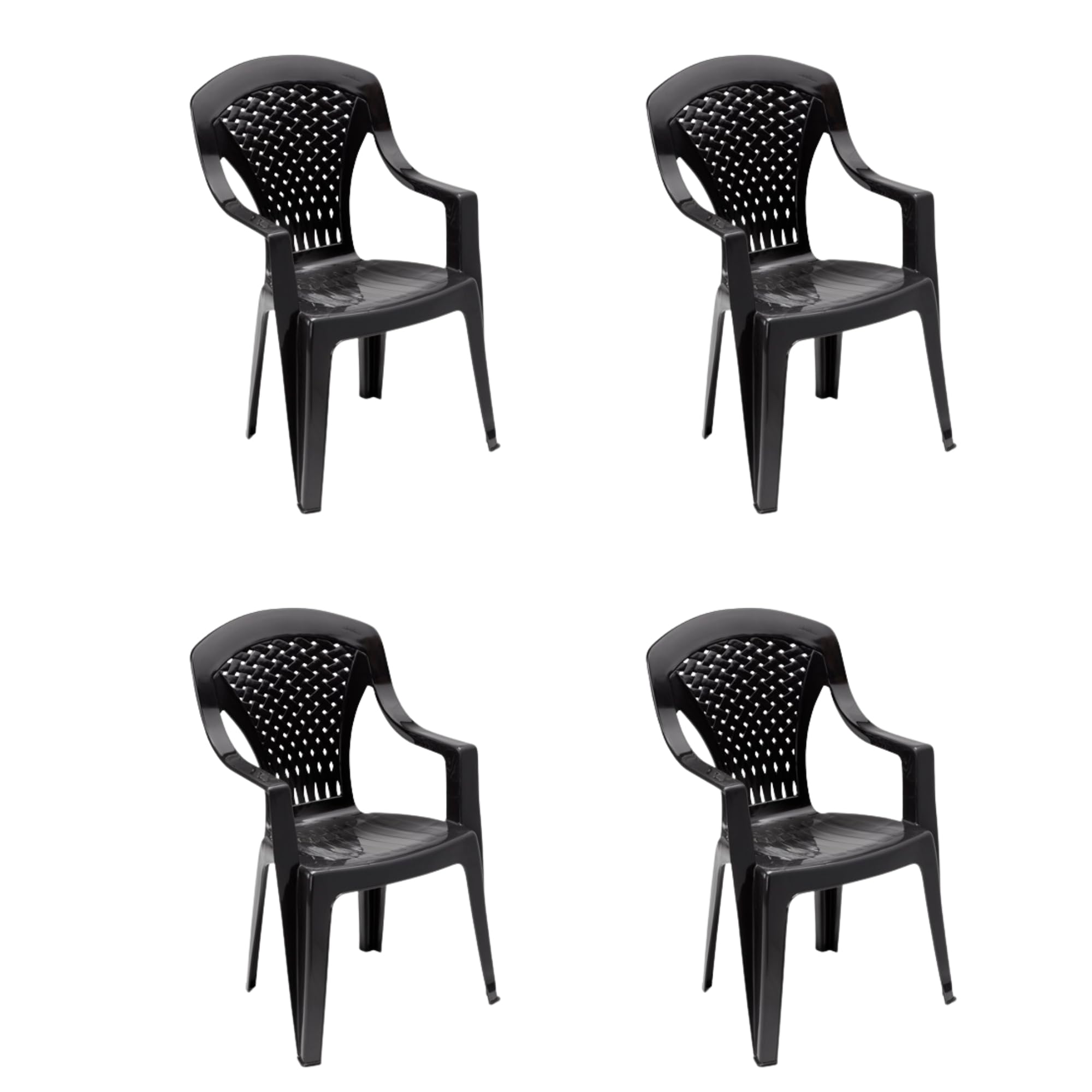 HOUSE COLLECTION, POLTRONE CAPRI, CON BRACCIOLI, IN POLIPROPILENE, ANTRACITE (ARE127x4)