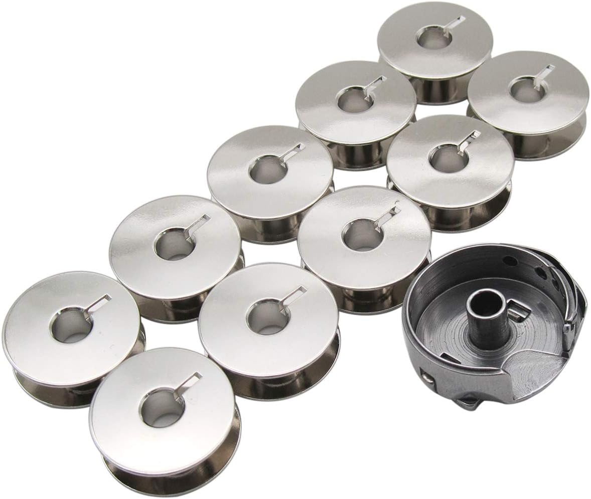 CKPSMS Brand -1PCS Bobbin CASE&10PCS BOBBINS#0040777000 1PCS+330.026.030 10PCS Compatible with/Replacement for Bernina Brand 117,217,317,517,540,542,544,640,740,750,850,950 (Bobbin Case & Bobbins)
