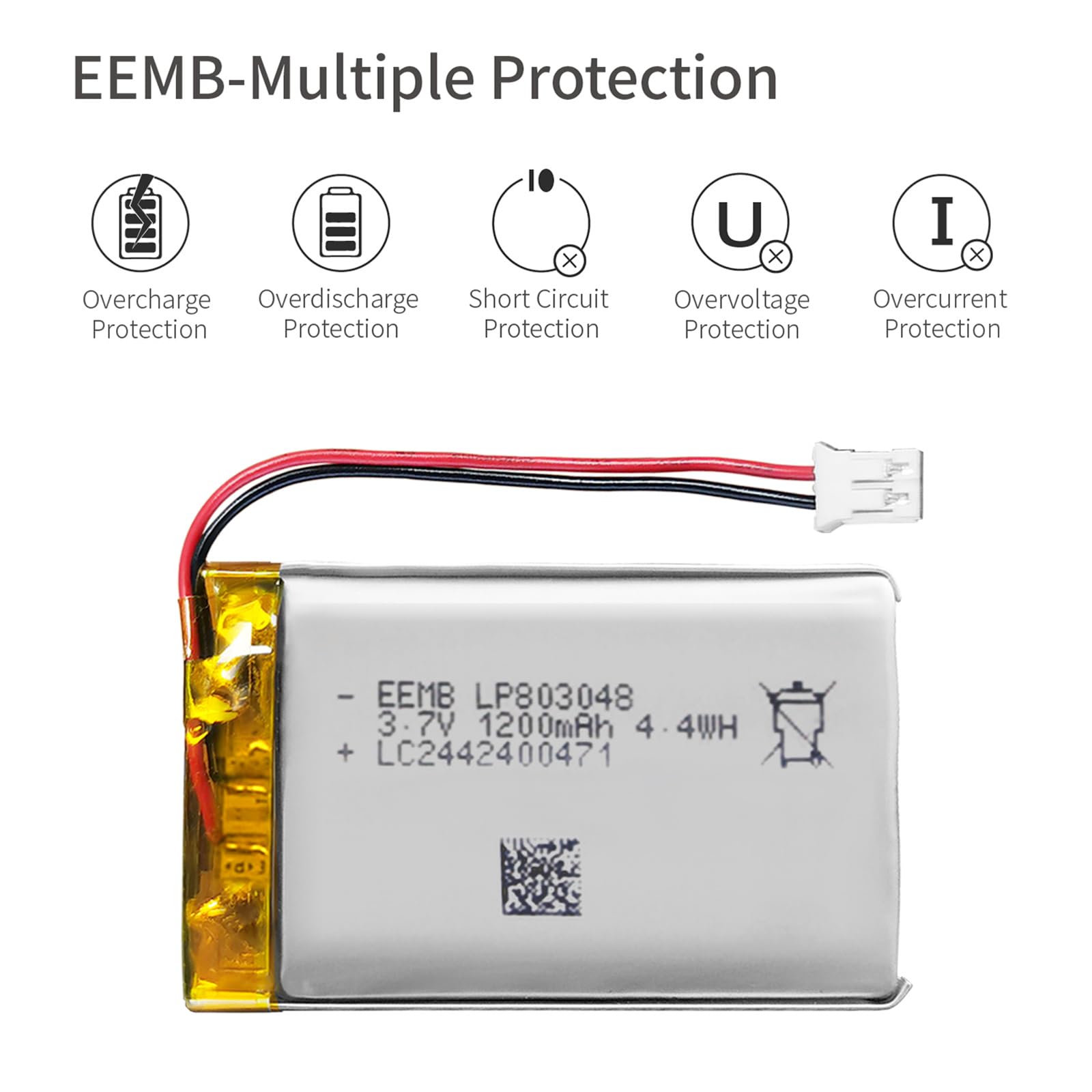 2 Stück 3,7 V 1000 MAh Lipo Akku Mit JST-Anschluss – 803040 Format, Für SENA 10C Headset & Mehr