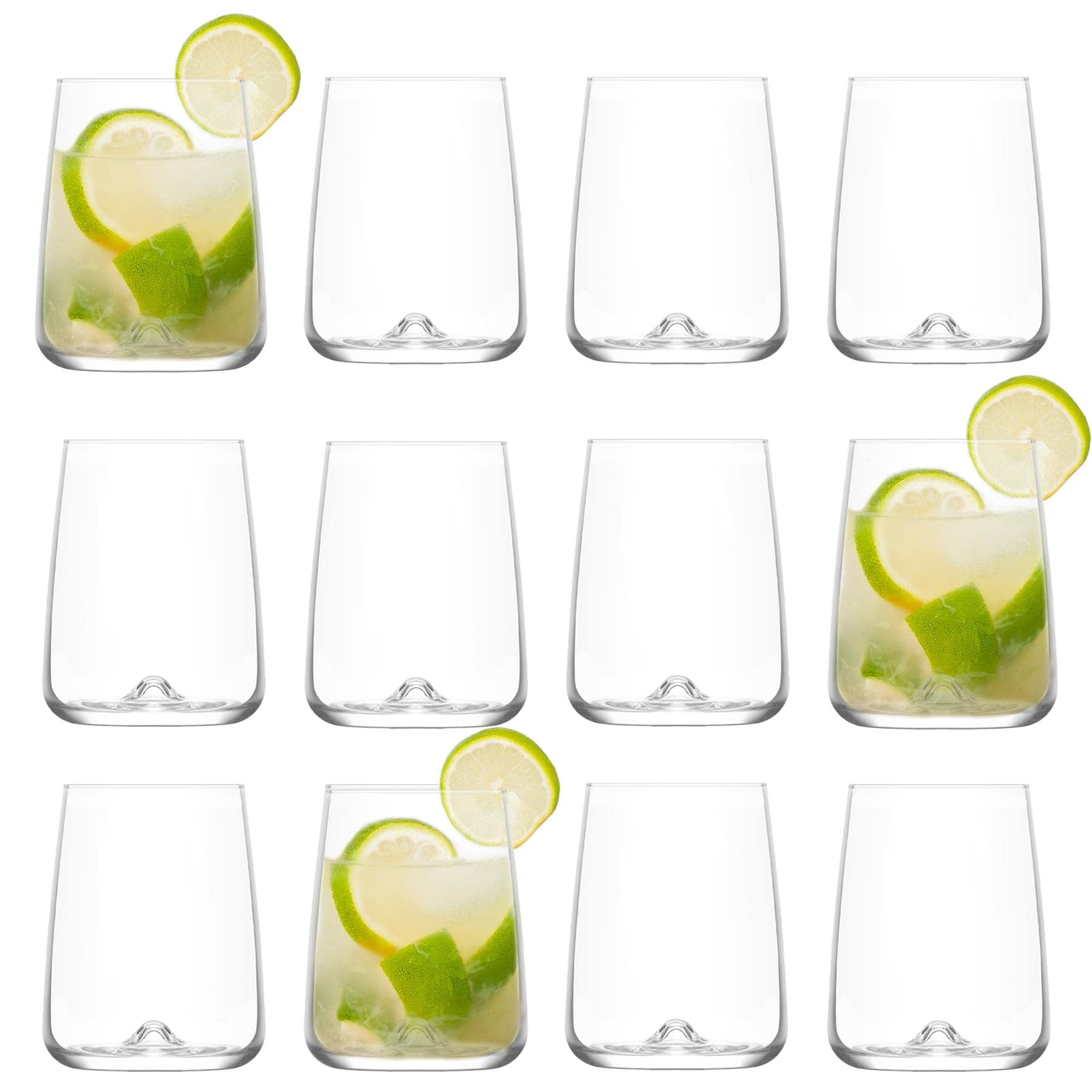 LAV 12x Clear 590ml Terra Highball Glasses - Tall Hi Ball Glass Water Gin Juice Cocktail Drinking Glassware Tumblers Set