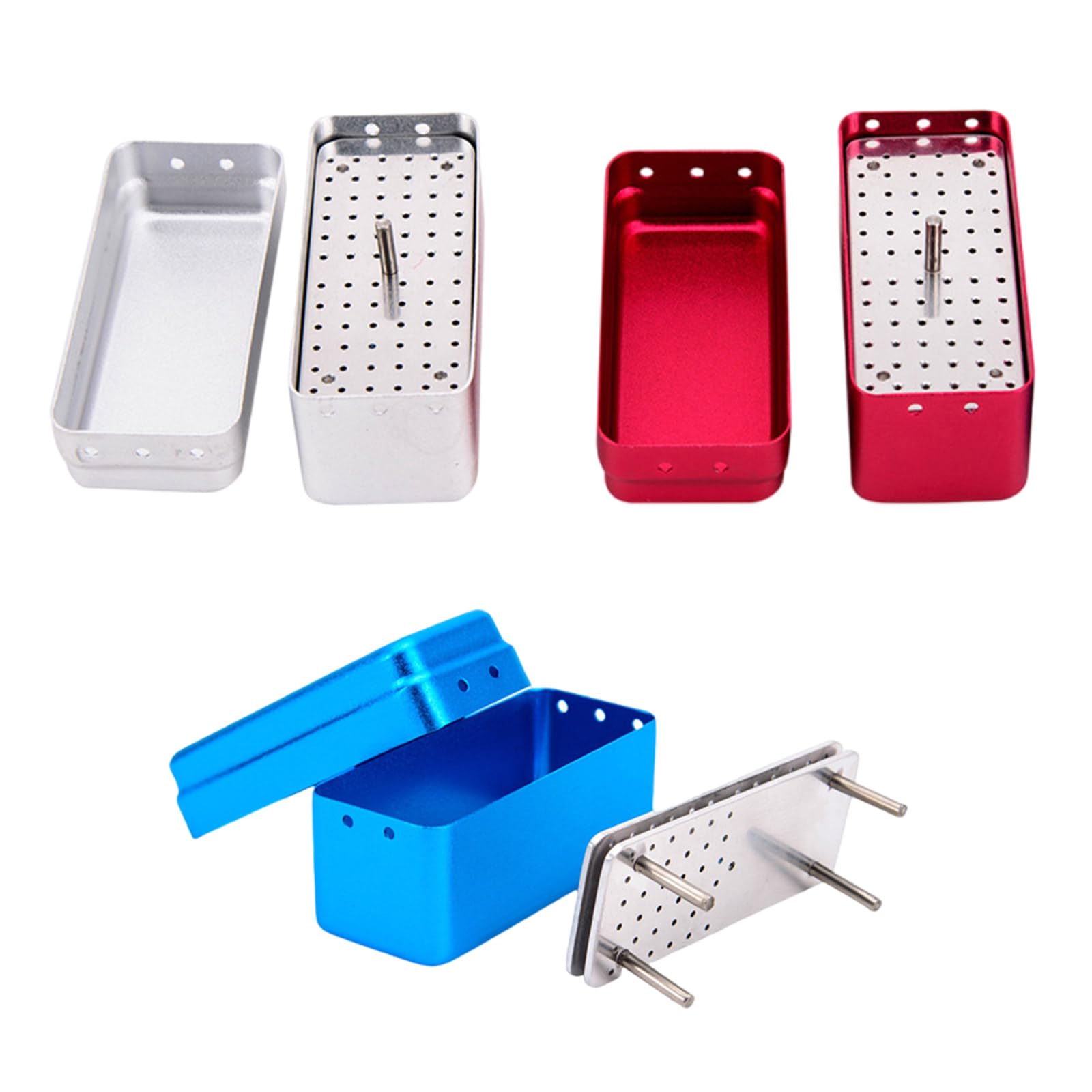 Boîte de rangement pour fraises dentaires en alliage d'aluminium 72 trous adaptée pour la gestion de l'hygiène dentaire