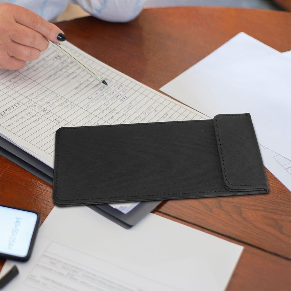 2Pcs Black PVC File Folder Clipboards for Office Writing Boards | Classic Styling, Easy to Store, Suited to Hospitality Businesses, Menus, Checks, and Order Forms