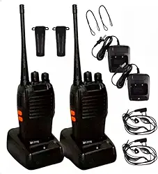 Rádio Comunicador Walk Talk BF 777S Kit Com 2 Unidades Mais Fone Uso Profissional Alta Resistência E Sinal Estável