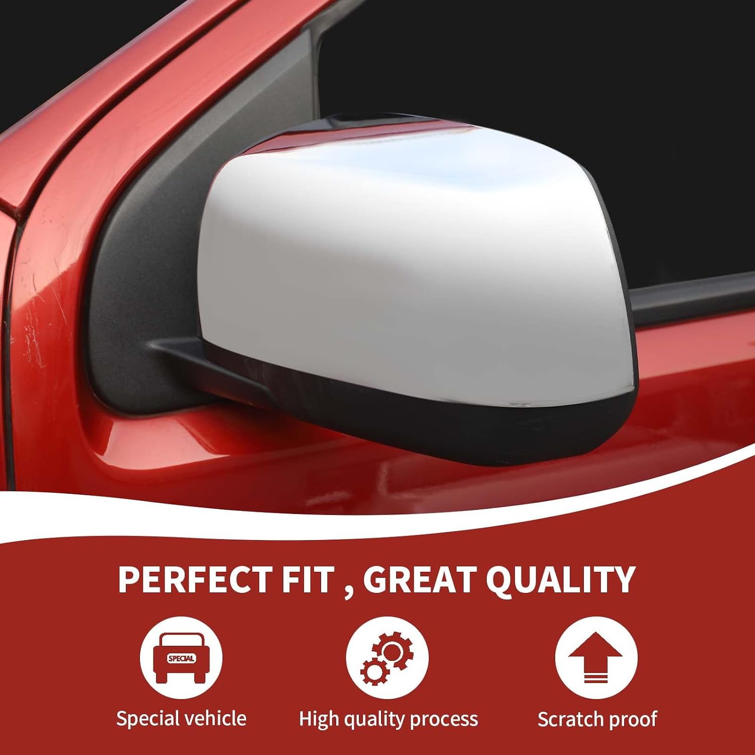 RAZPOY Rearview Mirror Cover Rear View Side Mirror Shell Trim Compatible with 2014-2022 Chevy Colorado & GMC-Canyon Exterior Accessories, Chrome