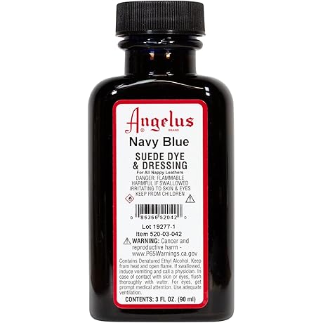 Angelus Suede Leather Dye for Shoes, Boots, Bags Navy Blue 3oz