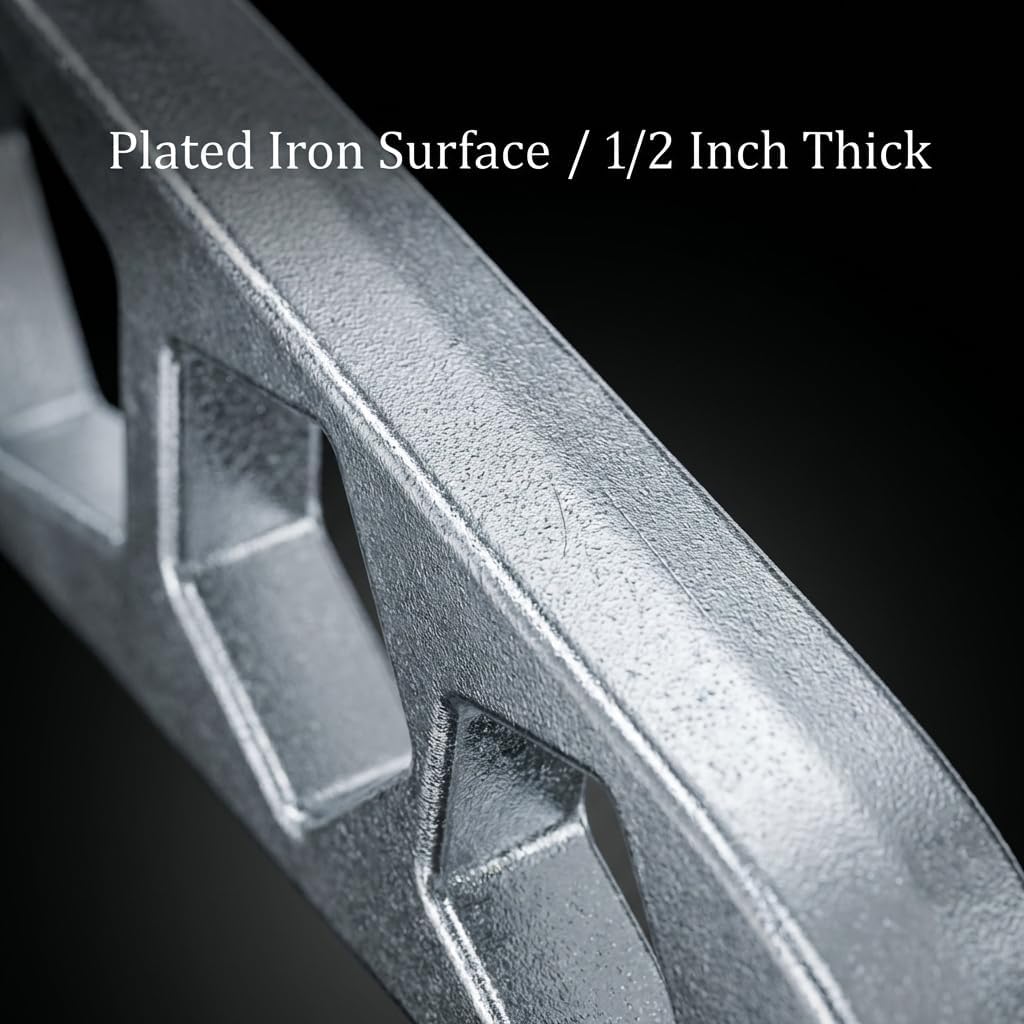 QWORK 5-Hole Fire Hydrant Wrench 14-1/4", Galvanized Iron Construction – Fits Standard Pentagon Nuts for Outdoor Firefighting, Utility Work & Maintenance