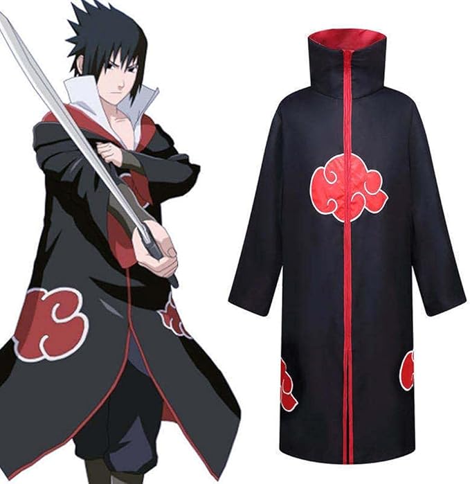 Kagodri Naruto Red Cloud Robe Cosplay, Abito Unisex Anime Giapponese