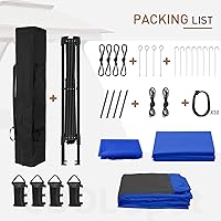 Vista 7 de COOS BAY Carpa Gazebo Instantánea Desplegable de 11x11 pies con Mosquitera, Refugio de Toldo al Aire Libre con 121 Pies Cuadrados de Sombra (Azul)