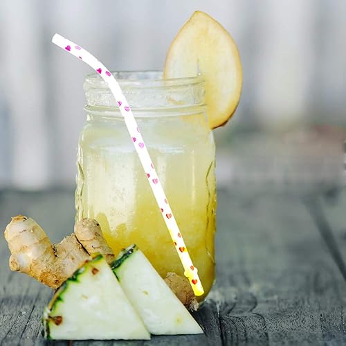 Miniatura 7 de SUBANG Paquete de 50 popotes reutilizables doblados, sin BPA, 9 pulgadas, de plástico duro colorido, a rayas, para vaso, uso familiar o de fiesta,