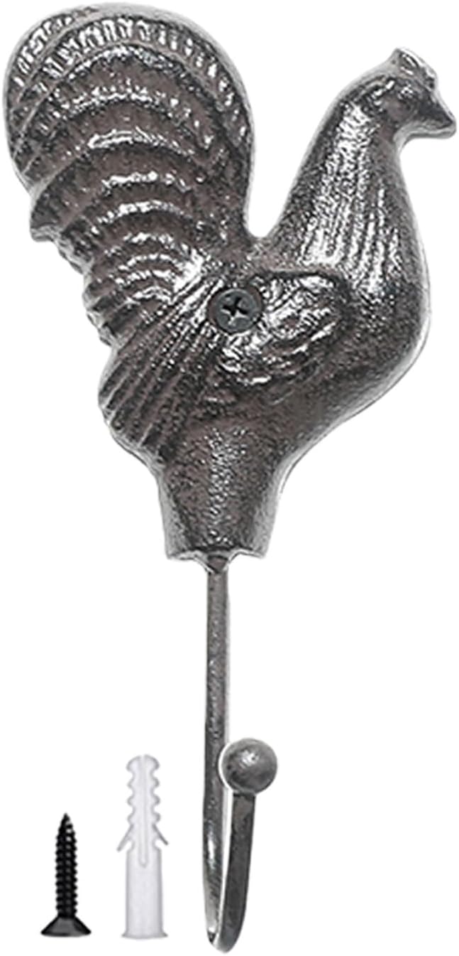 Decorative Iron Chicken Hook for Wall with Functional Storage Space Unique Animal Theme Entryway Hanger for Coat Entryway Clothing Hanger