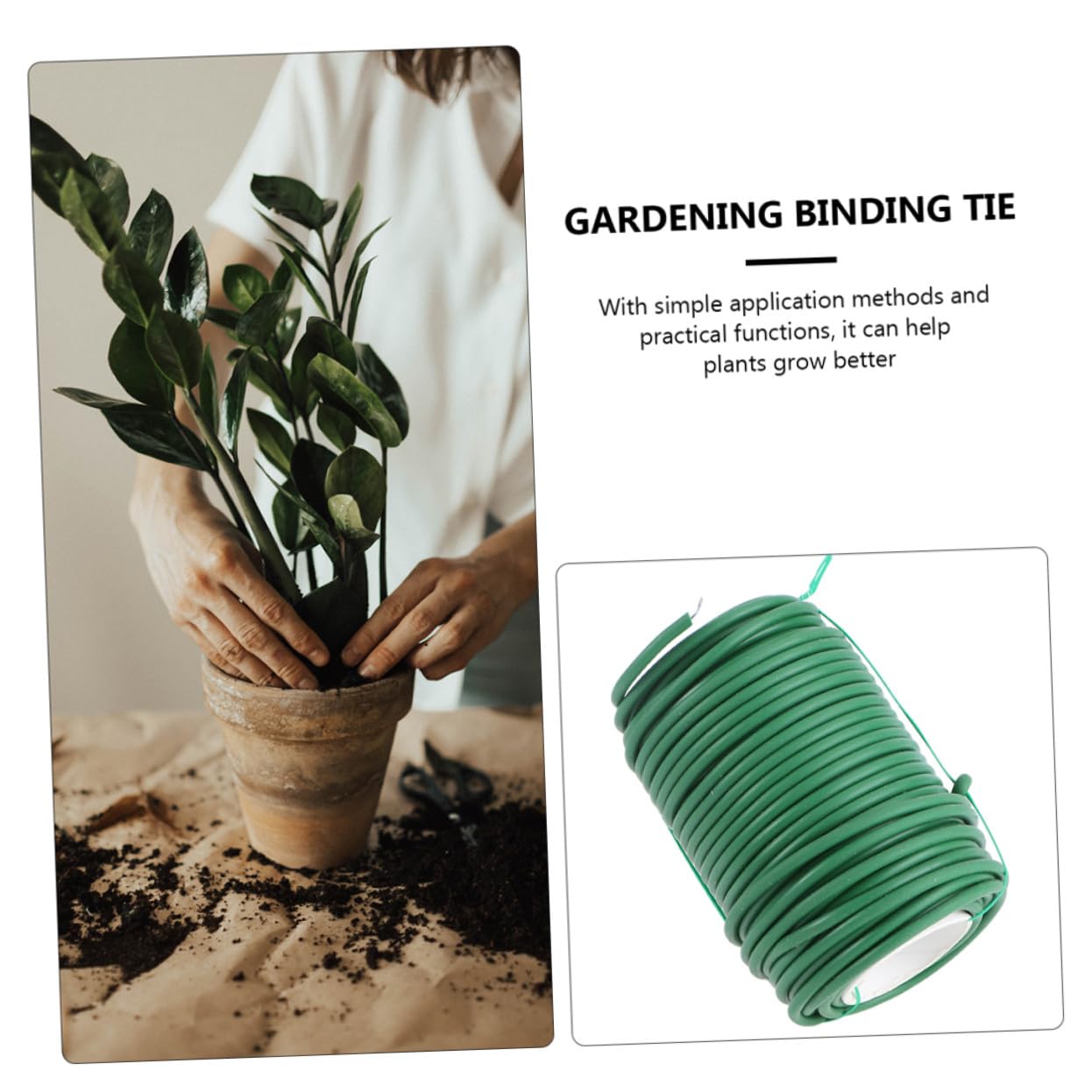 2 Rollen Wiederverwendbare Pflanzbinder Flexibles Gartenbindematerial für Kletterpflanzen und Weinreben Strapazierfähige Gartenschnur für Pflanzenschutz und Befestigung