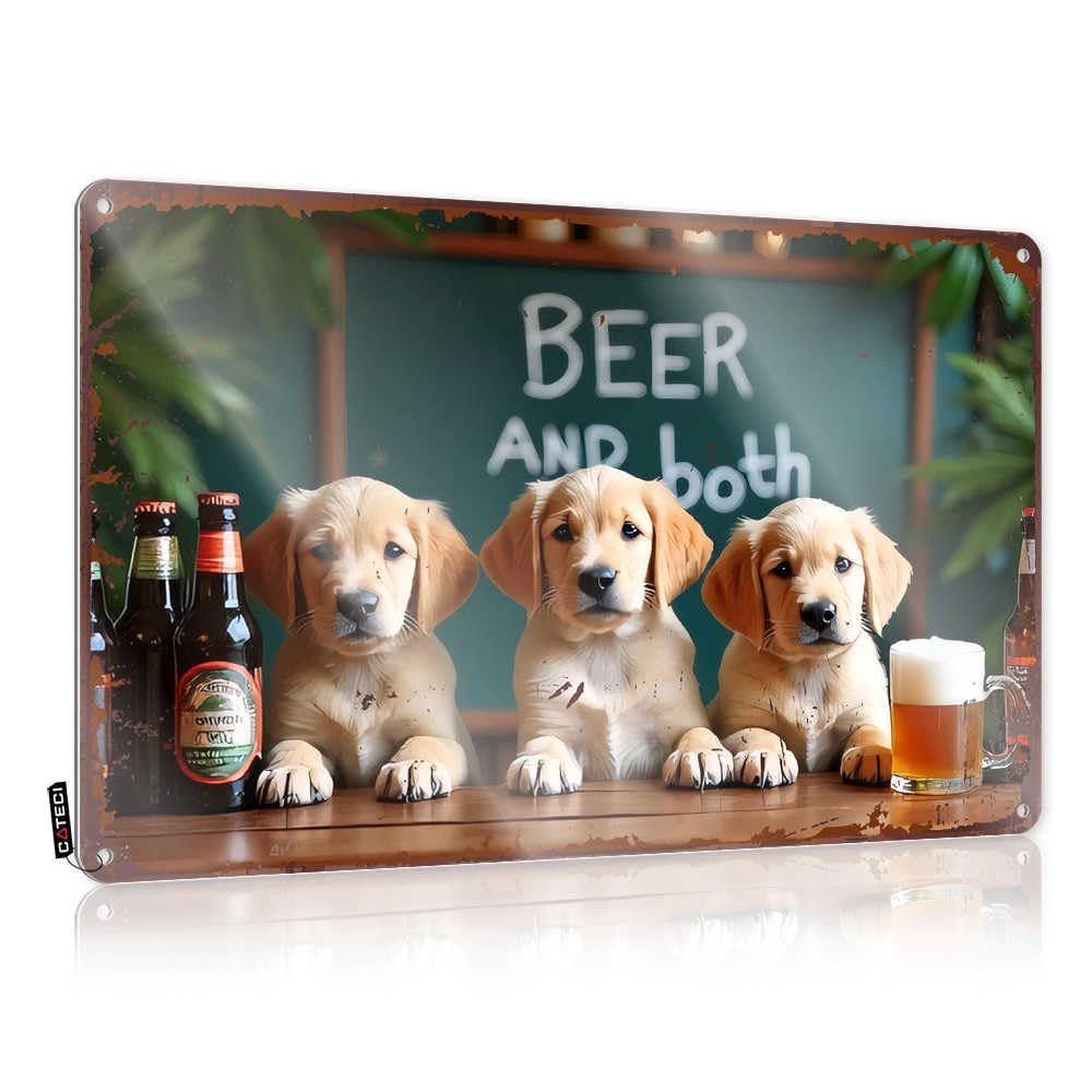 Fzfn Colour Bathroom Gifts Decoration Accessories | Three Puppies Enjoying Beer At The Bar Classy Trailer Decoration(20X30cm)