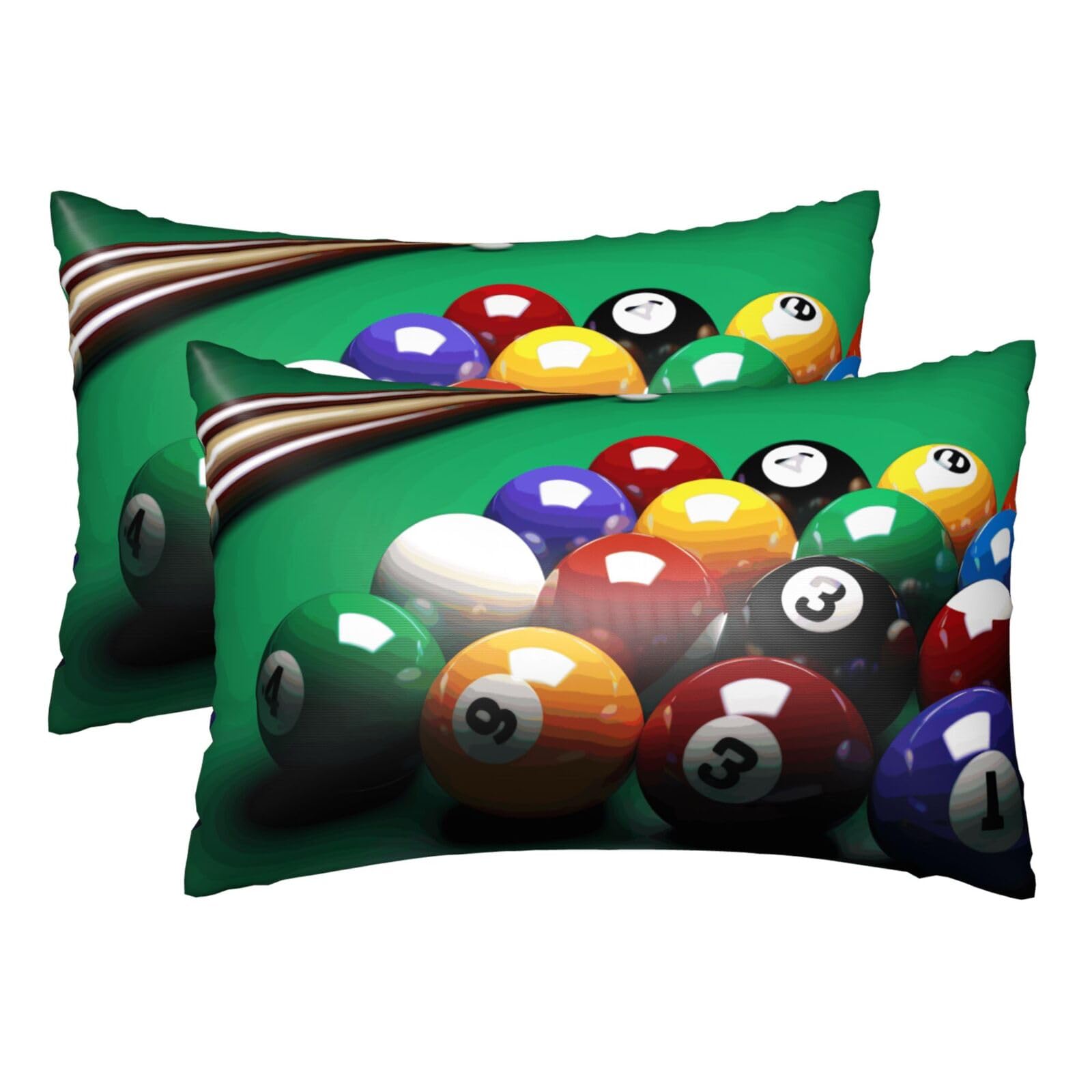 Silk Pillowcases Set of 2 Pillow Shams Breathable Soft Pillow Covers with Envelope Closure Billiards Pillowcases Standard Size 20x30 Inches Washed Pillow Cases for Hair and Skin