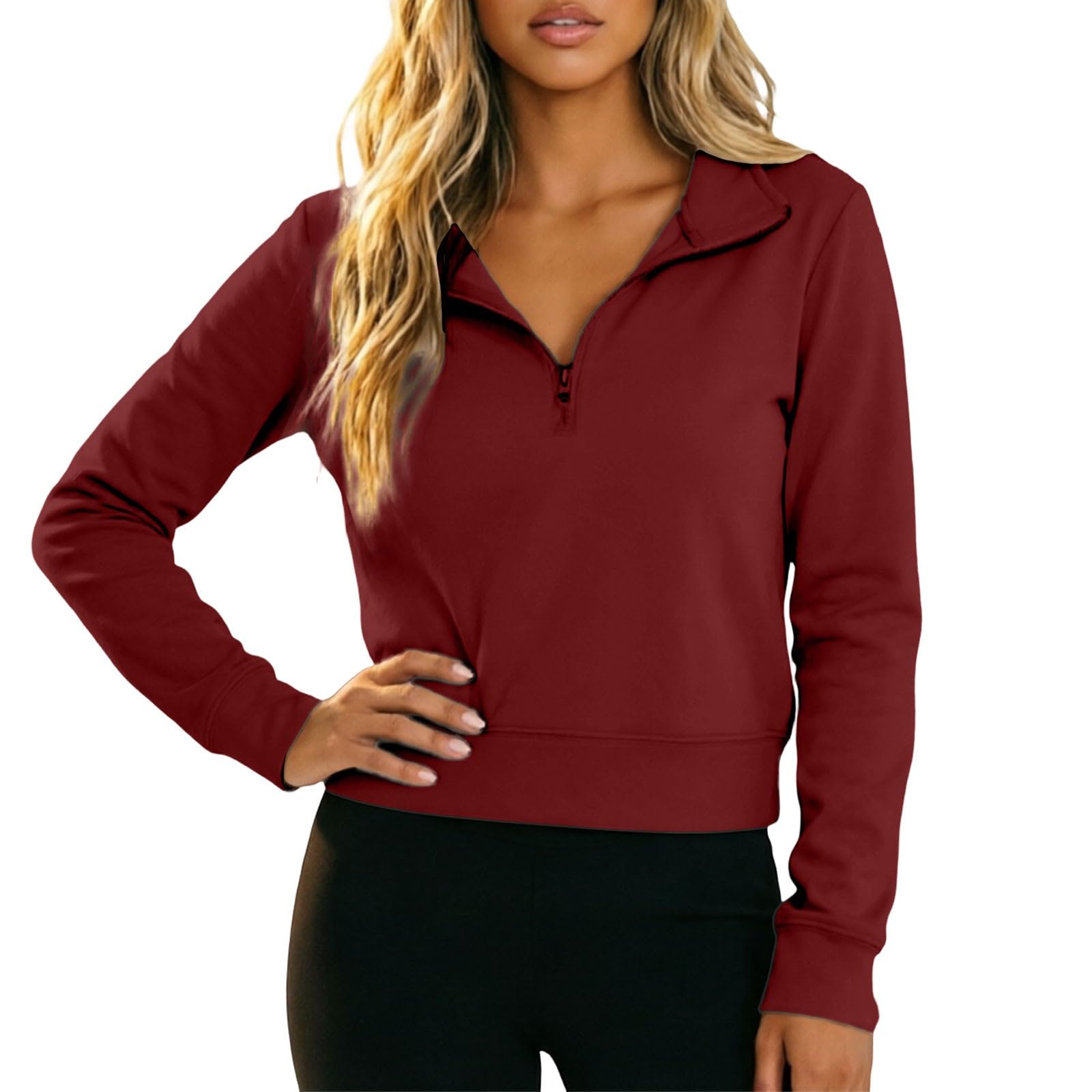 Sudadera Informal de Corte Ajustado con Cuello Alto y Cremallera Corta para un Look Moderno de día y de Noche.