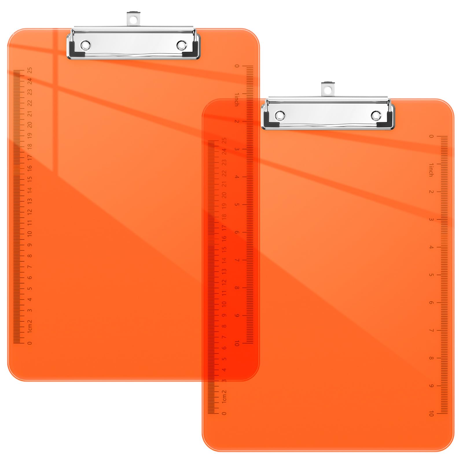 Piasoenc 2 Pack Plastic Clipboards, Translucent Clip Board with Low Profile, Office Supply, School Supplies