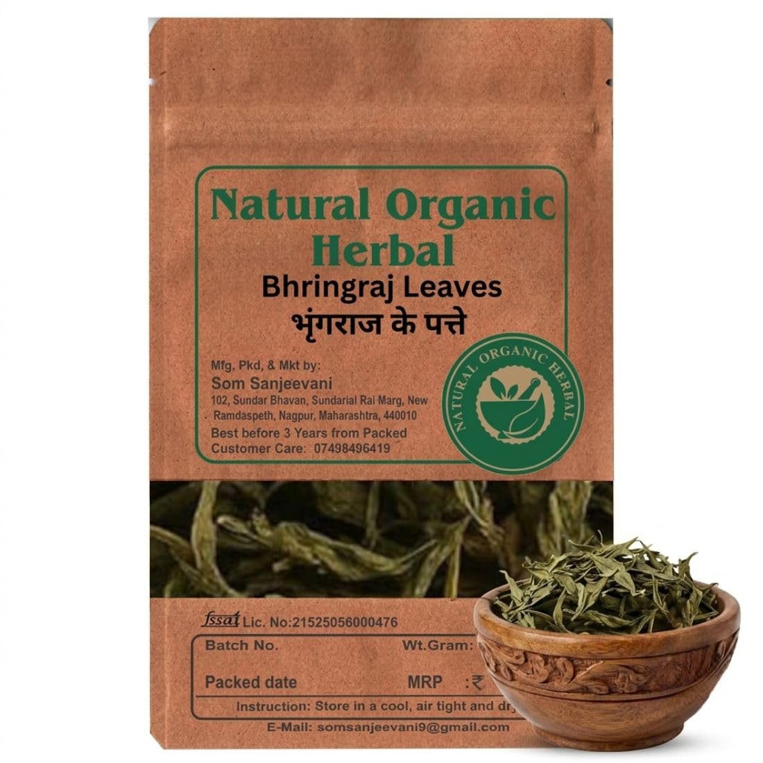 NATURAL ORGANIC HERBAL Bhringraj Leaves 200G(False Daisy)|for Hair Growth Hair Fall Control & Scalp Nourishment-image-3