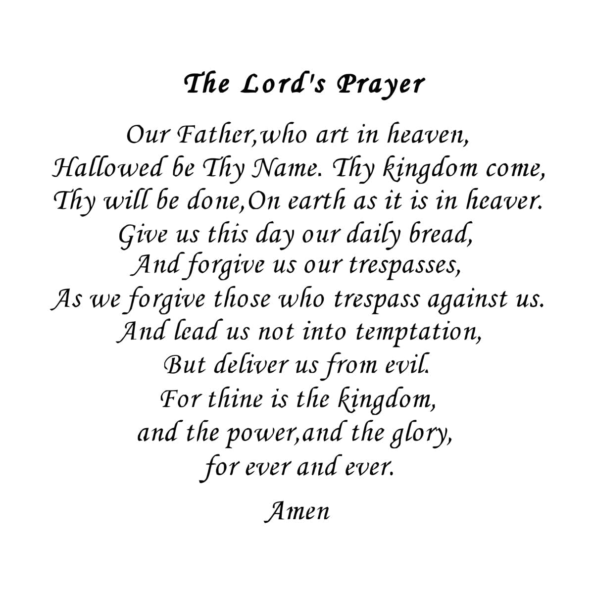 Lzhouting Wall Stickers 6086 The Lord's Prayer Quote Wall Sticker Belief Pattern Amen Saying Wall Vinyl Decals Bible Scripture Calligraphy Removable Small - 42X38cm