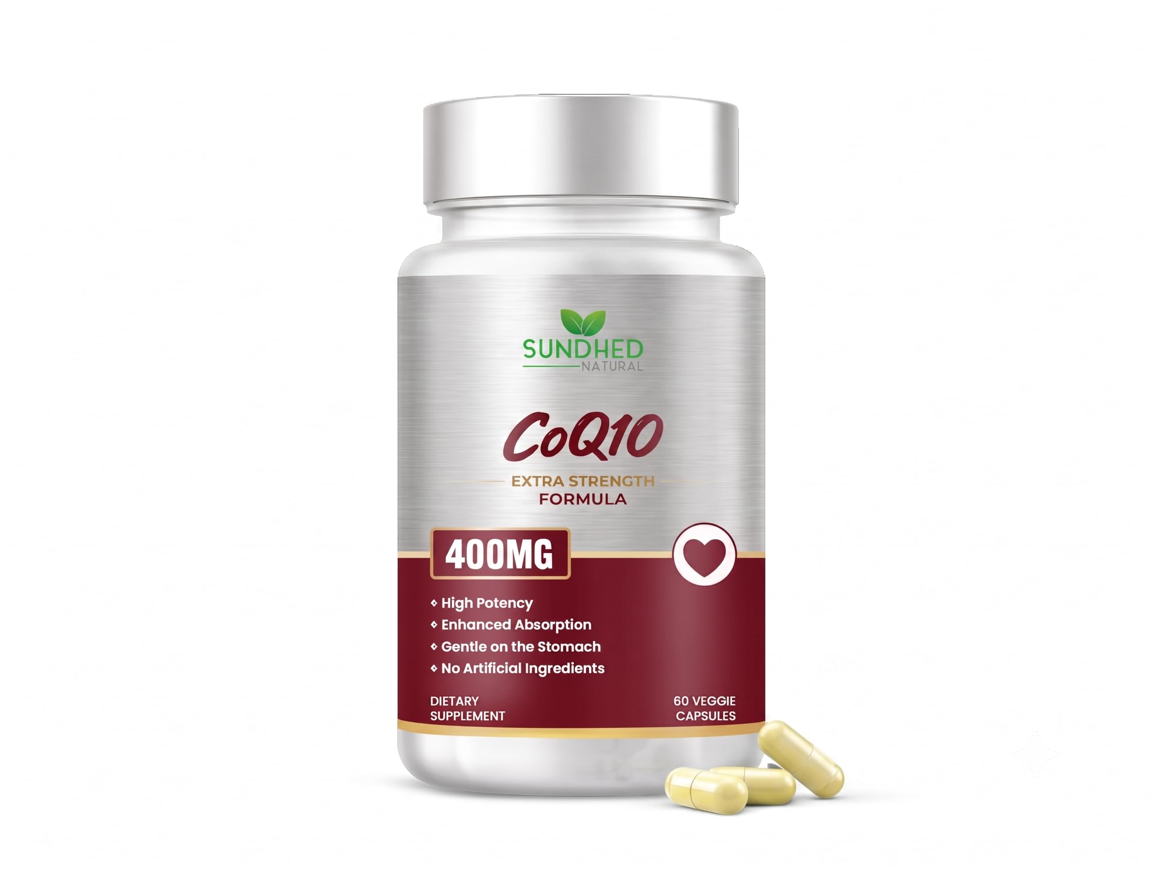 Sundhed Natural Suplemento de Coenzima Q10 400 mg 60 cápsulas veganas